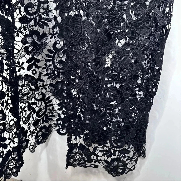 Paper Dolls London Black Off The Shoulder Frill Sleeve Crochet Lace Maxi Dress - Picture 10 of 13